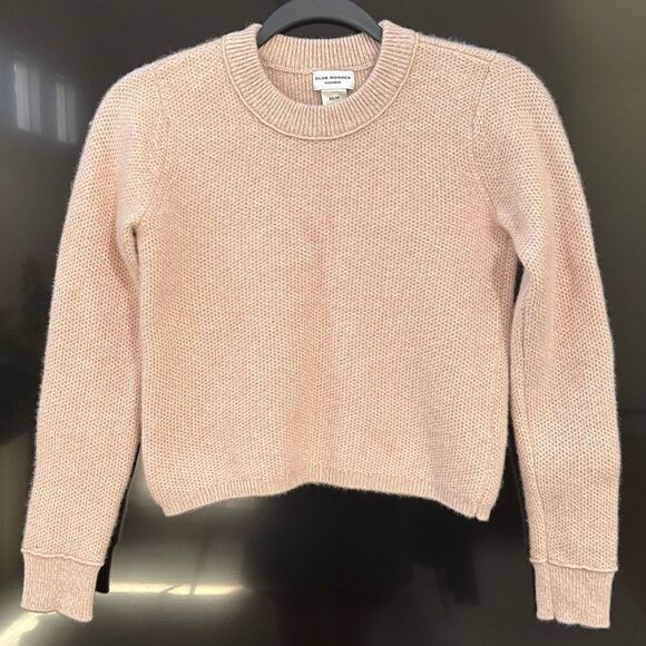 Club Monaco Honeycomb Crew Rose Cashmere Sweater, Size XSP - Picture 5 of 11